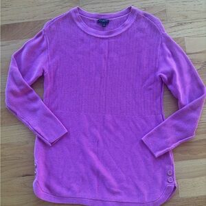 Petite Talbots adorable Bubblegum Pink Crew Neck Sweater with Button Detail